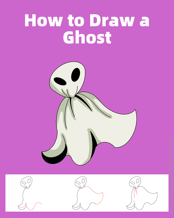 how to draw a halloween ghost easy - www.cuteeasydrawings.com