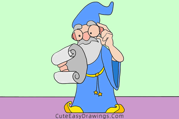 how to draw a wizard - www.cuteeasydrawings.com