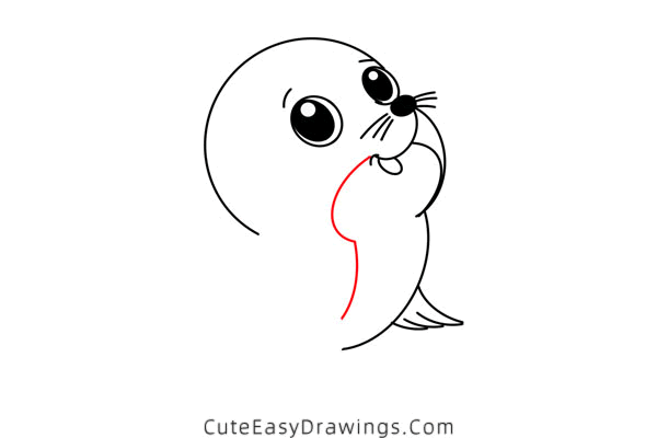 how to draw a cute sea lion - www.cuteeasydrawings.com