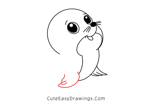 how to draw a cute sea lion - www.cuteeasydrawings.com