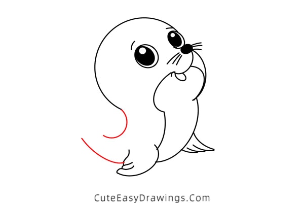 how to draw a cute sea lion - www.cuteeasydrawings.com