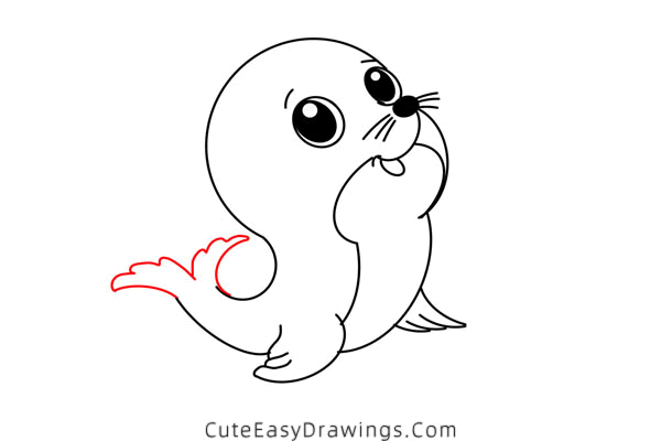 how to draw a cute sea lion - www.cuteeasydrawings.com