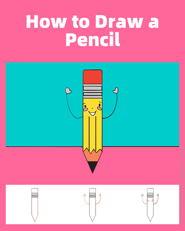 how to draw a pencil - www.cuteeasydrawings.com