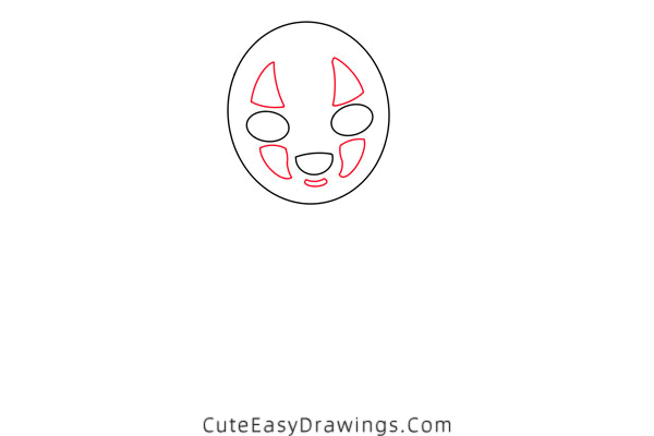 how to draw no-face from spirited away - www.cuteeasydrawings.com