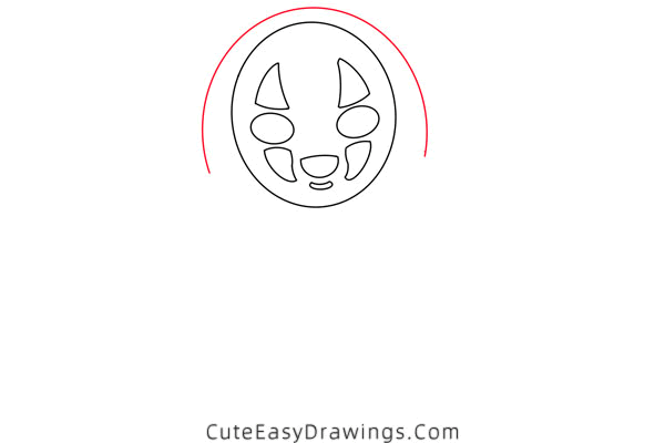 how to draw no-face from spirited away - www.cuteeasydrawings.com