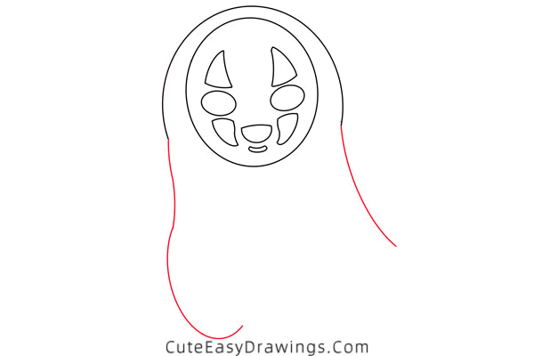 how to draw no-face from spirited away - www.cuteeasydrawings.com