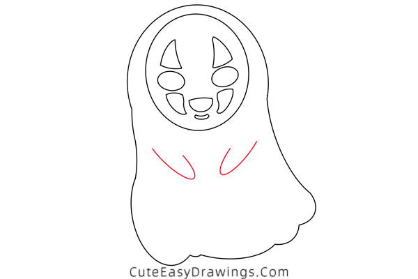 how to draw no-face from spirited away - www.cuteeasydrawings.com