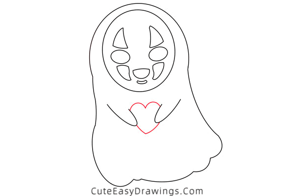 how to draw no-face from spirited away - www.cuteeasydrawings.com