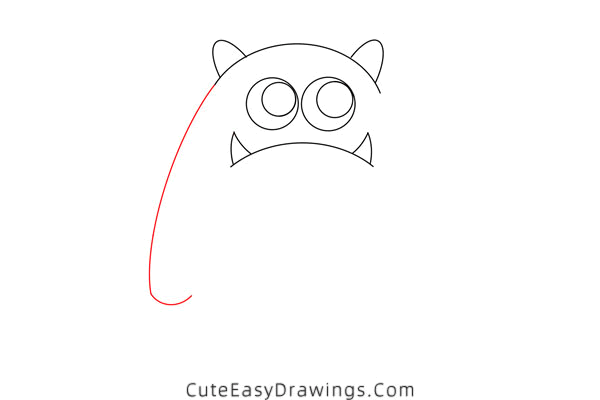 how to draw a monster - www.cuteeasydrawings.com