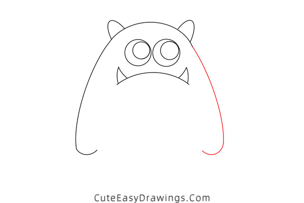 how to draw a monster - www.cuteeasydrawings.com