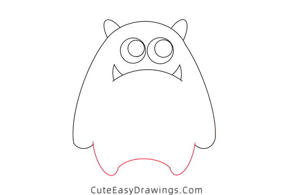 how to draw a monster - www.cuteeasydrawings.com