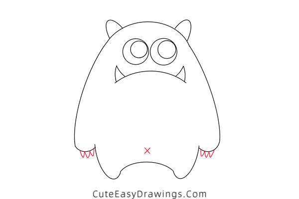 how to draw a monster - www.cuteeasydrawings.com