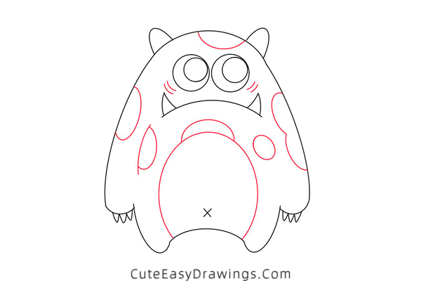 how to draw a monster - www.cuteeasydrawings.com