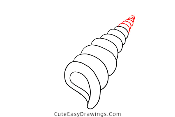 how to draw a shell - www.cuteeasydrawings.com