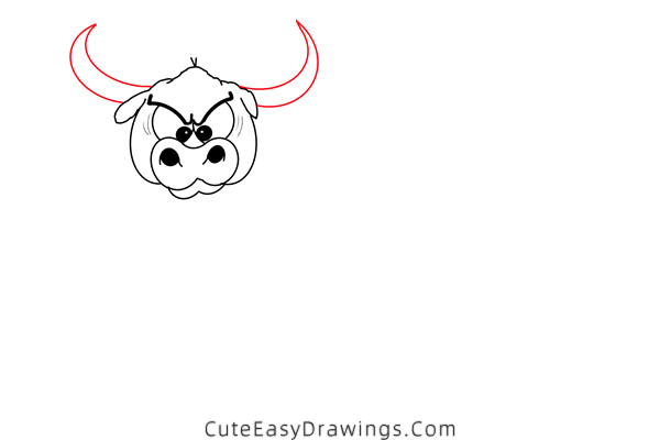 how to draw a bull easy - www.cuteeasydrawings.com