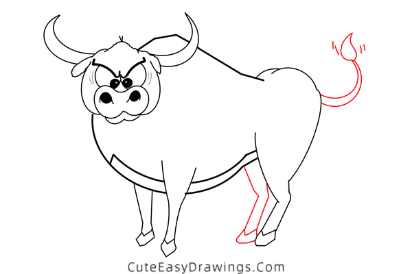 how to draw a bull easy - www.cuteeasydrawings.com