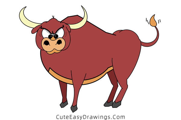 how to draw a bull easy - www.cuteeasydrawings.com