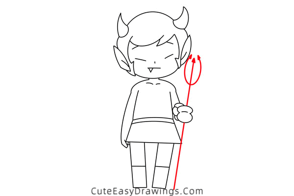 how to draw a cute demon - www.cuteeasydrawings.com