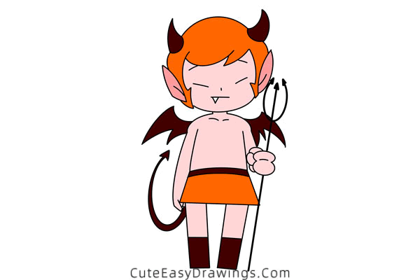 how to draw a cute demon - www.cuteeasydrawings.com