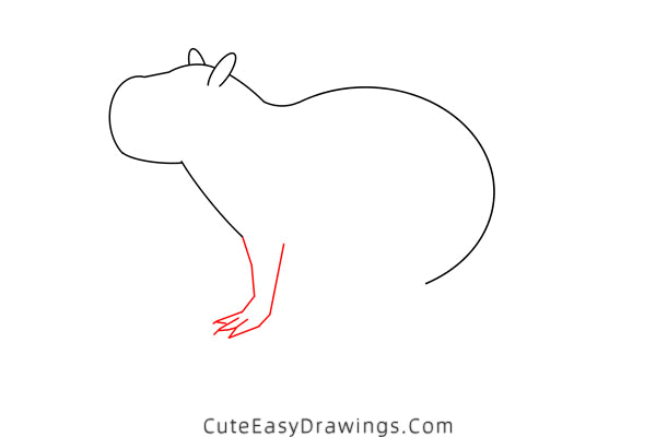 how to draw a capybara easy - www.cuteeasydrawings.com