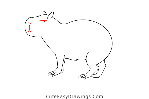 how to draw a capybara easy - www.cuteeasydrawings.com