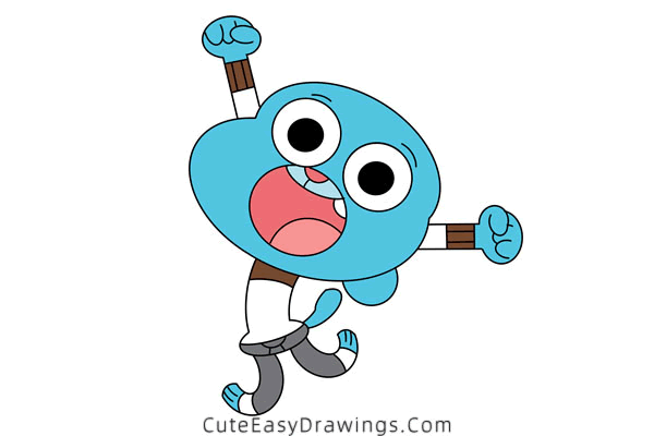 how to draw gumball watterson - www.cuteeasydrawings.com