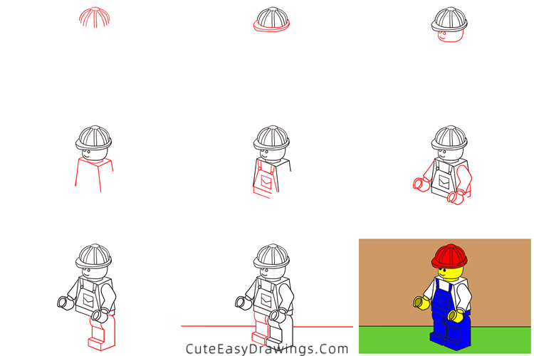 how to draw a lego man - www.cuteeasydrawings.com