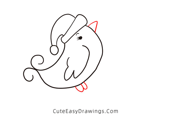 how to draw a winter bird - www.cuteeasydrawings.com