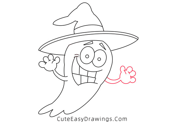 how to draw a funny ghost - www.cuteeasydrawings.com