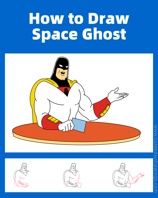 how to draw space ghost - www.cuteeasydrawings.com