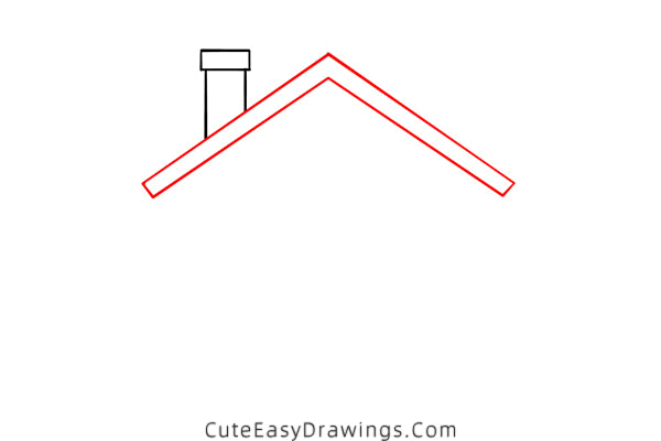 how to draw a house with a chimney - www.cuteeasydrawings.com