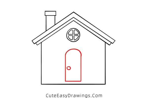 how to draw a house with a chimney - www.cuteeasydrawings.com