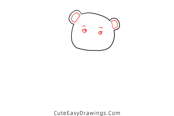 how to draw a cute polar bear - www.cuteeasydrawings.com