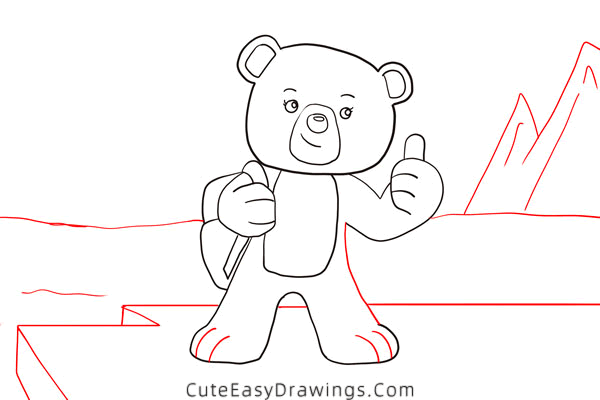 how to draw a cute polar bear - www.cuteeasydrawings.com