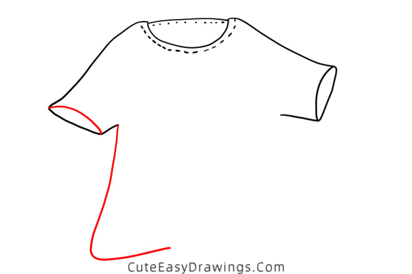 how to draw a t-shirt - www.cuteeasydrawings.com