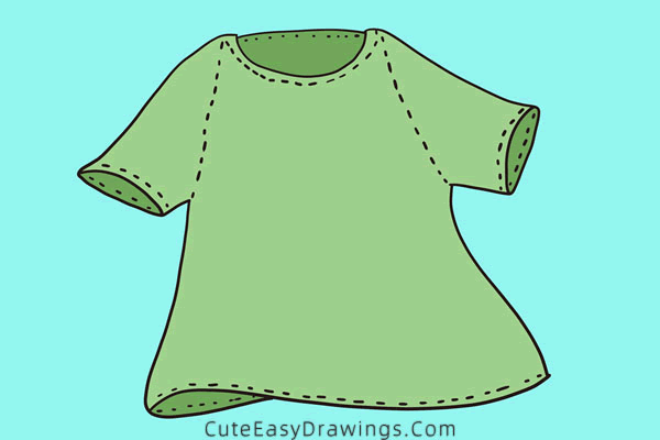 how to draw a t-shirt - www.cuteeasydrawings.com