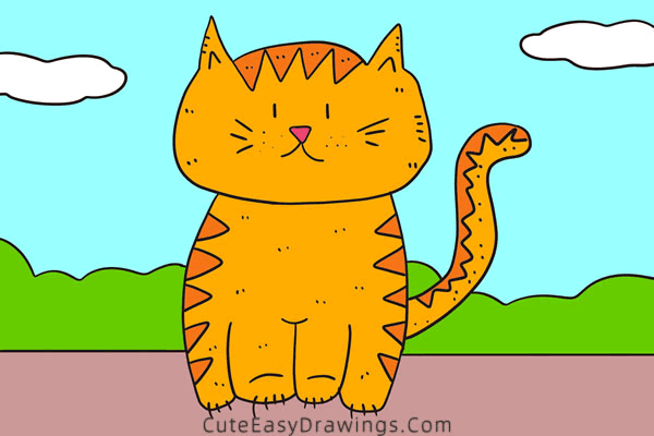 how to draw a cat easy - www.cuteeasydrawings.com