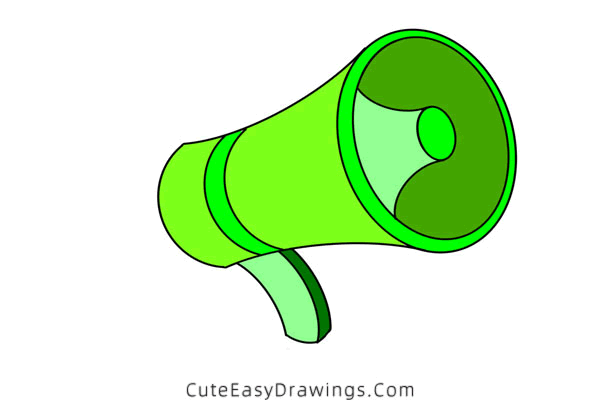 how to draw a loudspeaker - www.cuteeasydrawings.com