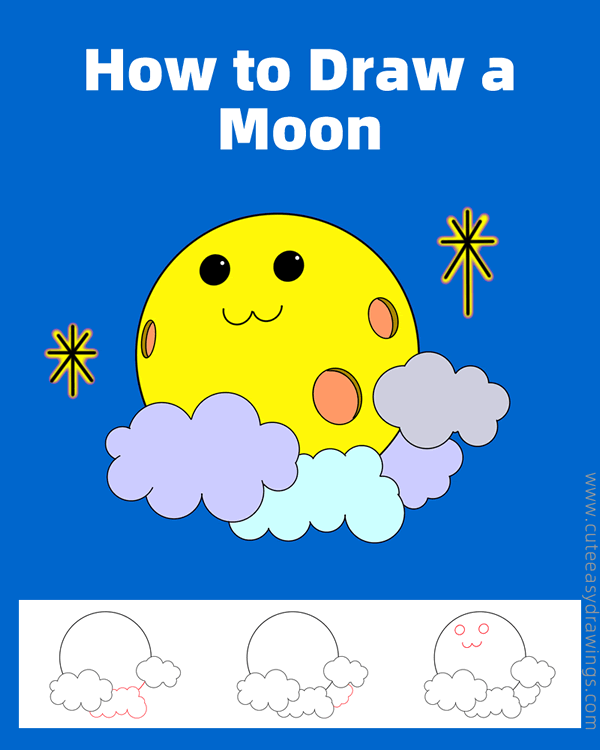 how to draw a cartoon moon - www.cuteeasydrawings.com