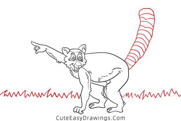 how to draw a lemur - www.cuteeasydrawings.com