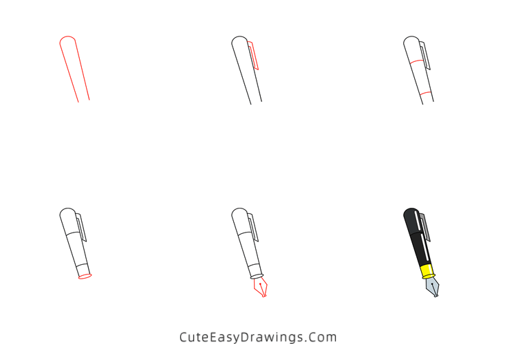 how to draw a pen - www.cuteeasydrawings.com