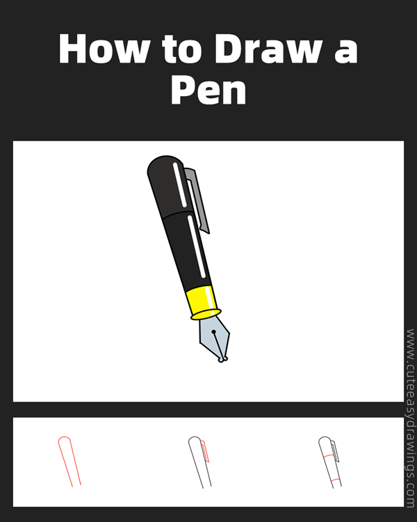 how to draw a pen - www.cuteeasydrawings.com