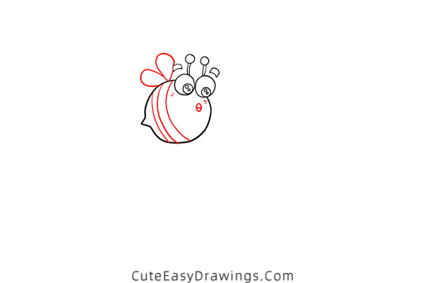 how to draw a bee with a flower - www.cuteeasydrawings.com