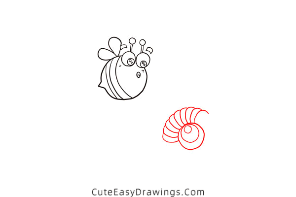 how to draw a bee with a flower - www.cuteeasydrawings.com