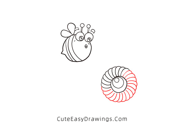 how to draw a bee with a flower - www.cuteeasydrawings.com