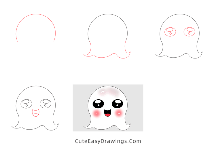 how to draw a cute ghost - www.cuteeasydrawings.com