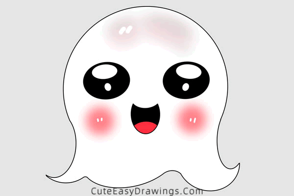 how to draw a cute ghost - www.cuteeasydrawings.com