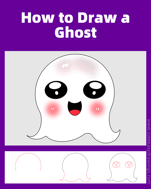 how to draw a cute ghost - www.cuteeasydrawings.com