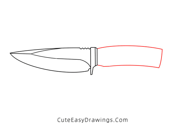 how to draw a knife - www.cuteeasydrawings.com