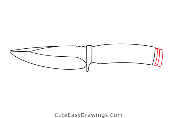 how to draw a knife - www.cuteeasydrawings.com